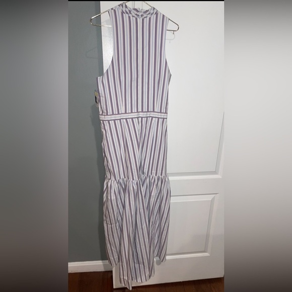New! Veronica beard Radley Striped Halter Poplin Midi Dress 💜 size 8 NWT! - Picture 14 of 16